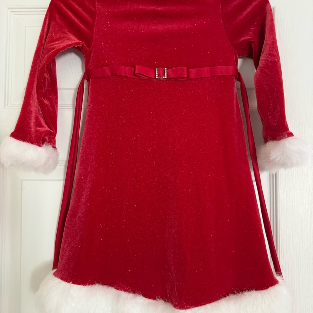 Bonnie Jean Red Dress with White Trim
